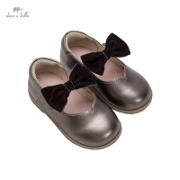 DB18495 Dave Bella autumn baby girl bow solid leather shoes children girls brand shoes