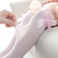Summer Socks Baby Accessories Cute Newborn Socks Thigh Frilly Cotton Girl Clothes Long Bow Sock Funny Baby Girl Knee High Socks