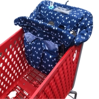 Blue Stars Shopping Cart Cover for Twin Baby or one | Fit Most Wholesale and Warehouse Grocery Trolley | Machine Washable