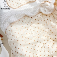 Kangobaby #My Soft Life# New Design Autumn Muslin Cotton Bubble Fleece Baby Swaddle Blanket Newborn Bath Towel Infant Quilt