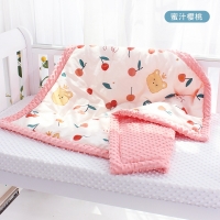 AB Side Newborn Baby Blanket Air Conditioning Comfort Quilt Cover Minky Dot Fabric Comforting Four Seasons Children Cot Beddings