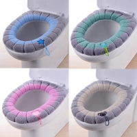 Winter Warm Toilet Seat Cover Mat Bathroom Toilet Pad Cushion with Handle Thicker Soft Washable Closestool Warmer Accessories