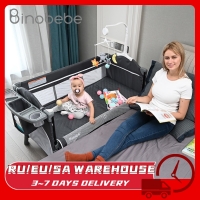 Multifunctional Baby Crib Foldable Baby Bed With Diaper Table Cradle Rocker Kid Game Bed Portable Baby Crib Support Dropshiping