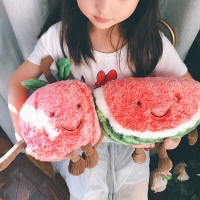 1pc Cute kawaii cartoon watermelon Stuffed fruit Toy Chidren Soft Plush Dolls Toys Kids Birthday Gifts Home Decoration #CS