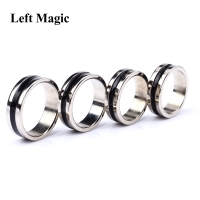 Black Circle Pk Ring Magic Tricks Strong Magnetic Magnet Ring Coin Finger Decoration 18/19/20/21mm Size Magic Ring Props Tools