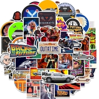 50Pcs Movie Back To The Future Stickers Pack For On The Laptop Fridge Phone Skateboard Travel Suitcase Sticker