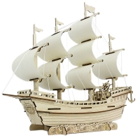 Craft Assembly Movie Cartoon Wooden 3D Puzzle Robot Ship Boat Jigsaw Model Science Series Hobbies Toy Kids Teens Adult DIY