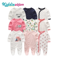 2020 2/3/4pcs/lot Cartoon Baby Boy roupa de bebes Newborn Jumpsuit Long Sleeve Cotton Pajamas 0-12 Months Rompers Girl Clothe