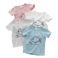 Short Sleeve Baby Boys T-Shirts Cotton Boy's Clothing Baby Tshirt Cartoon Fish Casual Top Baby Summer First Birthday Boy Clothes