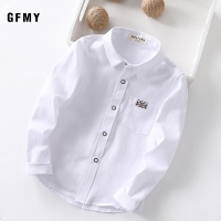 GFMY 2020 New Spring Oxford Textile Cotton Solid color Pink Black Boys white Shirt 3T-14T British style Childrens Tops
