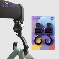 Sunveno Baby Stroller Hooks Pram Rotate 360 Diaper Bag Hanger Baby Kids Activity Gear Stroller Accessories 2pcs/set