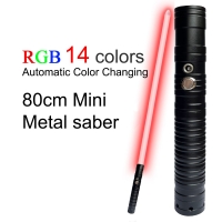 80cm Mini Lightsaber RGB 7 Colors Change Metal Handle Laser Sword Heavy Dueling Sound Two In One Light Saber Cosplay Stage Props