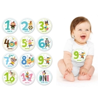 1-12 Months Baby Monthly Stickers Newborn First Year Age & Growth Tracking Stickers Shower Registry Gift & Scrapbook Photo Keeps