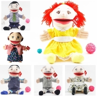 35cm family open mouth glove puppets kindergarten show mom ventriloquist tell story muppet Role play handdoll boy girl gifts toy