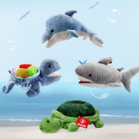 25cm Aquariums Sea animal puppet new children's teaching activities tell stories dolphin shark turtle puppet play toys