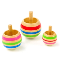 3pcs Wood Flip Over Top Tippie Top Spinning Top Magic Toy Kids Toys Boys Favor Gift