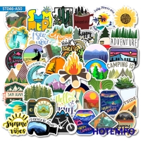 50pcs Travel Hiking Outdoor Surfing Wild Adventure Outside Camping Decal Stickers Pack for Phone Laptop Luggage Bike Car Sticker