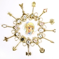 1/1 Cartoon Anime Fairy Tail Zodiac Star Spirit Magician Summons Key Twelve Constellation Keychain Cosplay Gift