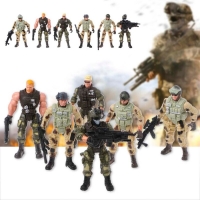 6Pcs/Set Action Figure Army Soldiers Toy with Weapon Military Figures Child Toy Kids Xmas Birthday Gifts