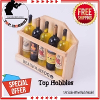 1:6 Scale1/6 Action Figure Accessory Wooden Frame 5 Wine Bottle+ Wooden Rack Model For 12Inch Dollhouse figuras y partes