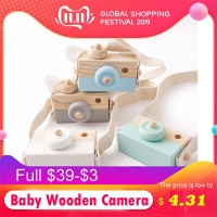 Let's make 1PC Baby Wooden Toy Camera Fashion Pendant Baby Kids Hanging Camer Prop Decoration Nordic Hanging Wooden Camera Toy