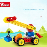 The engineering principle of large particle mechanical assembly gear blocks - turbo small crane assembly educational toys