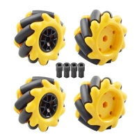 Yellow 60mm Mecanum Wheel Omni-directional Tire with 4pcs Legos Motor Connector for Arduino Raspberry Pi DIY RC Toy Parts