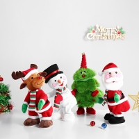 Hip Shaking Santa Claus Christmas Tree Electric Plush Toys Singing and Dancing Christmas Gifts For Children Christmas Goods