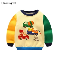 Unini-yun Autumn winter children T-shirt Solid color Boys girls pure cotton sweatshirts Baby Children clothing kids Sweatshirts