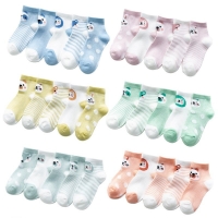 5 Pairs Toddler Baby Socks - Summer Mesh, Thin, Cotton - For Boys and Girls