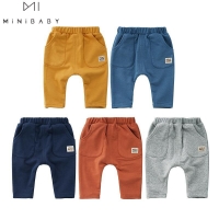 Newborn Baby Long Pants Spring And Autumn Baby Boys & Girls Pure Color Cotton Long Pants Comfortable Fabric Fashion Sport Pants