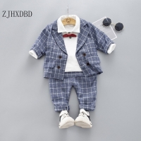 Party 6 Years Outer Blue Wedding Suits for Boys Formal Wear Jacket Cotton Costume Kids Blazer Baby Outfits Chlidren Clothing Set