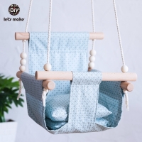Let's Make Baby Swings Canvas Hanging Chair 13-24 Months Hanging Toys Hammock Safety Baby Bouncer Indoor Wooden Swing Rocker