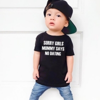 Children Funny T Shirt Sorry Girls / Boys Mommy / Daddy Says No Dating Print Kids Boys T-shirt Toddler Fashion Casual Tees Top