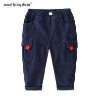 Mudkingdom Boys Cargo Pants Chino Solid Causal Cotton Trousers for Kids Clothes Pocket Elastic Waist Toddler Spring Pants