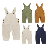 Toddler Baby Boys Suspender Pants Overalls Solid Color Corduroy Pocket Trousers Casual Loose Toddler Bib Pants Baby Clothing