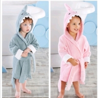 2-6 year Baby Robe Cartoon Hoodies Girl Boys Sleepwear Good Quality Bath Towels Kids Soft Bathrobe Pajamas Children's Clothing