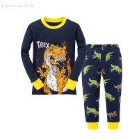 Baby Kids Pajamas Sets Cotton Boys Sleepwear Suit Autumn Cartoon Dinosaur Pajamas Long Sleeve Pijamas Tops+Pants 2pcs Animal Pjs