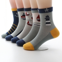 5 Pairs / Lot Kids Socks 2022 New Spring Summer Cotton Breathable Mesh Boys Girls Socks 3- 15 Year Children Socks