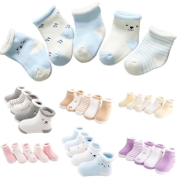 5Pair/lot New baby socks newborn boys and girls cartoon baby foot sock