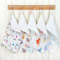 Muslin Cotton Baby 6 Layer Towel Handkerchief Colorful Kid Wipe Cloth Newborn Baby Face Towel Bibs Feeding Bath Towelf for Kids