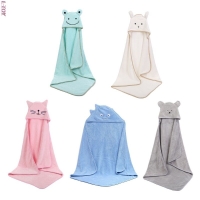 Baby Poncho Bath Towel Velvet Fleece Hood Infant Towels Blanket Newborn Towel