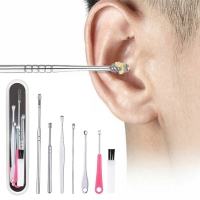 6/7Pcs/set Ear Wax Pickers Stainless Steel Earpick Wax Remover Curette Ear Pick Cleaner Ear Cleaner Spoon Care Ear Clean Tool
