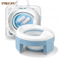 TYRY.HU Baby Pot Portable Silicone Baby Training Seat 3 in1 Multifunction Travel Toilet Seat Foldable Children Potty With 20 bag
