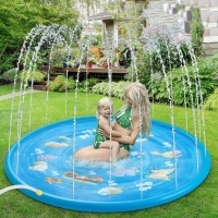 100cm Kids Inflatable Water spray pad Round Water Splash Play Pool Playing Sprinkler Mat Yard Outdoor Fun PVC Swimming Pools