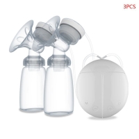 Electric Double Breast Pump Kit with 2 Baby Milk Bottles Nipple Suction Breast Massager Breastfeeding Assistant