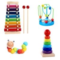 New Montessori Wooden Toys Childhood Learning Toy Children Kids Baby Colorful Wooden Blocks Enlightenment Educational Toy