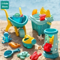 Summer Outdoor Games Beach Accessories Children's Sand Play Water Beach Baby Toy Gifts Four Wheeled Cart Hourglass Toys For Kids