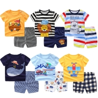 Baby Boy Clothes Outfit Short Sleeve Suit Cotton Girls Boys Summer Clothes Toddler Sets Children Kids T-shirt for 0-3Year