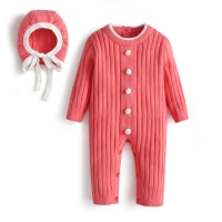 Baby Girl Sweaters With Hat Babi Knitted Romper Newborn Cotton Knit Jumpsuit Toddler Knitted Playsuit Knitwear Christmas Clothes